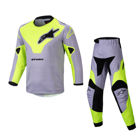 2025 Alpinestars Youth Kids Yellow Grey Racer Veil Kit Combo