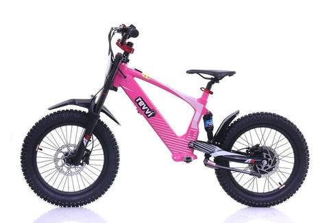 REVVI 18" ELECTRIC KIDS BIKE - PINK