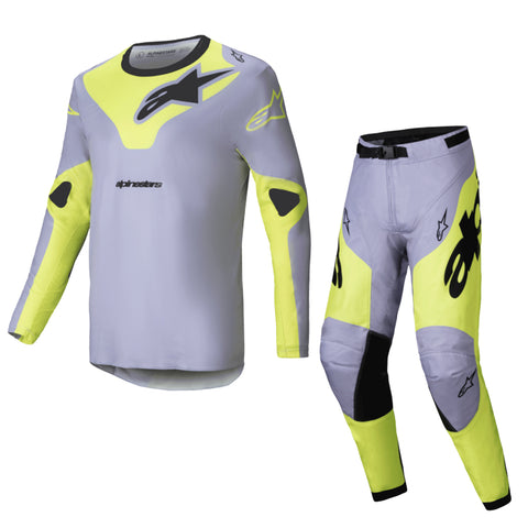 2025 Alpinestars Racer Veil Grey Yellow Fluo Kit Combo