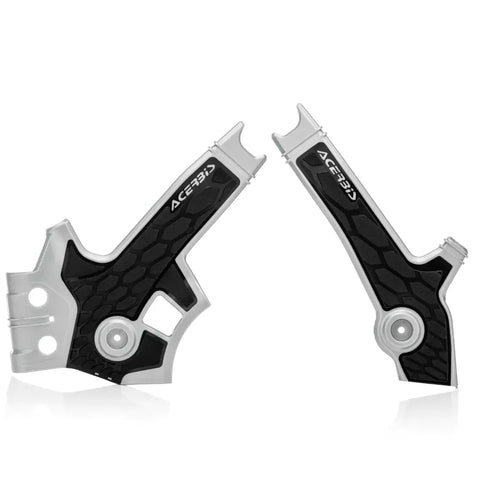 Acerbis Suzuki X-Grip Frame Guards - Silver Black