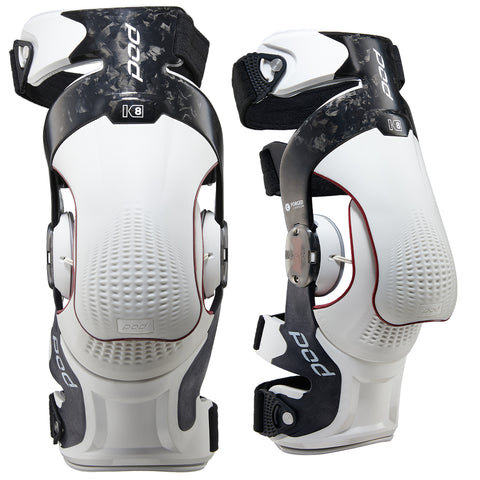 POD K8 3.0 Carbon Motocross Knee Braces White