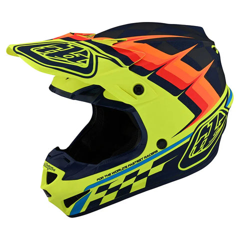 Troy Lee Designs Youth SE4 Polyacrylite Helmet Warped Yellow