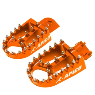 Apico Xtreme Anodised Wide Foot Pegs - KTM Orange
