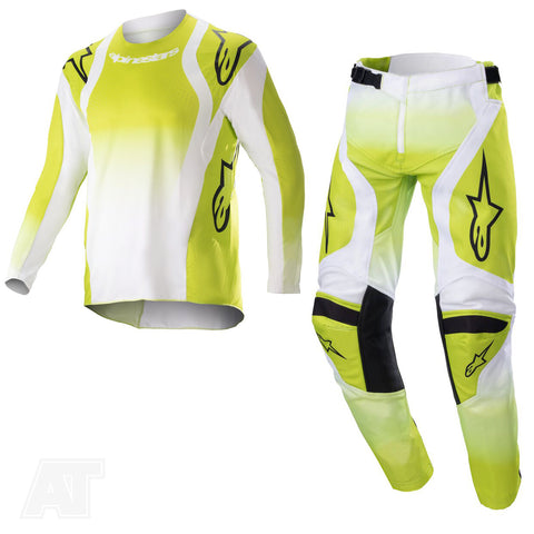 Alpinestars Youth Racer Push Yellow Fluo White Motocross Kit Combo