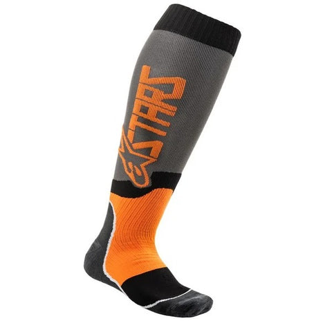 Alpinestars Plus-2 Cool Grey Orange Fluo MX Socks