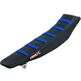 CrossX Stripe Yamaha Black Black Blue Ribbed Seat Cover