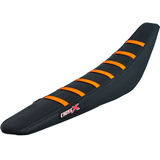 CrossX Stripe KTM Black Black Orange Ribbed Seat Cover