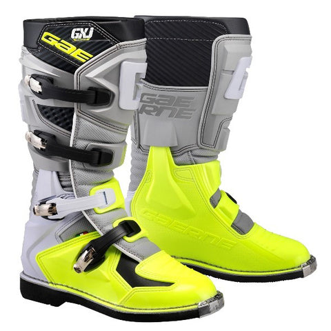 Gaerne GXJ Kids Grey Flo Yellow Motocross Boots