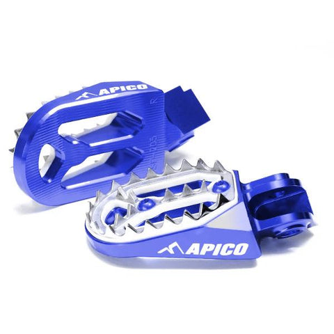 Apico Pro Bite Anodised Wide Foot Pegs - Yamaha Blue