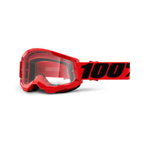 100% Strata 2 Goggle Clear Lens - Red