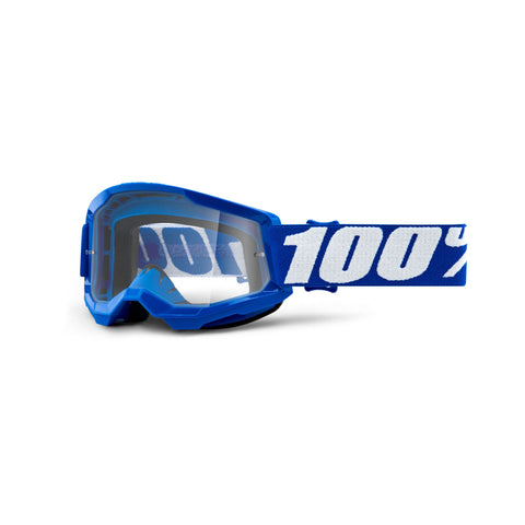 100% Strata 2 Youth Goggle Clear Lens - Blue