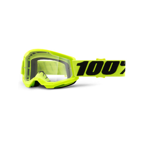 100% Strata 2 Youth Goggle Clear Lens - Yellow