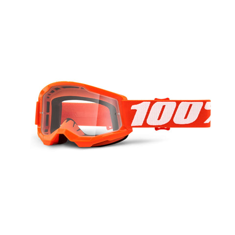 100% Strata 2 Youth Goggle Clear Lens - Orange