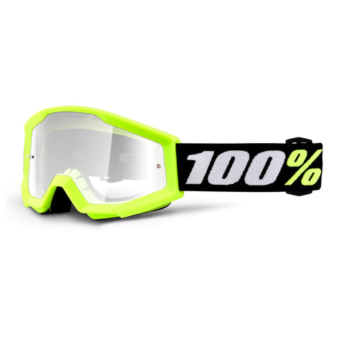 100% Strata 2 Mini Goggles Clear Lens - Yellow