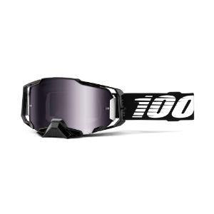 100% Armega Goggle Black Essential Silver Mirror Lens