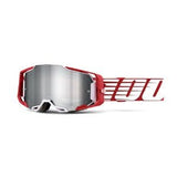 100% Armega Goggles Deep Red - Flash Silver Lens