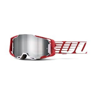 100% Armega Goggles Deep Red Flash Silver Lens