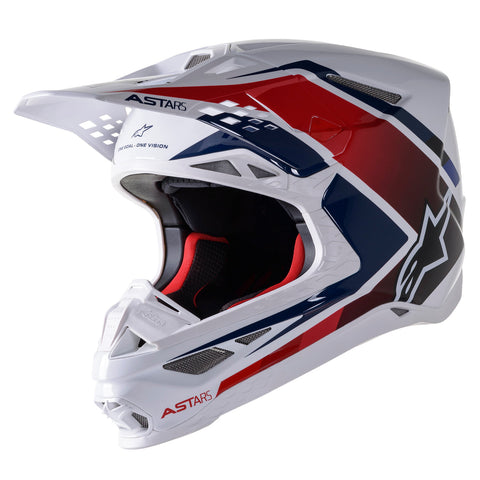 Alpinestars Helmet Supertech SM10 Helmet Meta 2 White Red Blue Gloss
