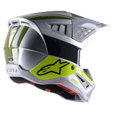 Alpinestars Helmet SM5 Supertech Bond Silver Yellow Flo Green Gloss Helmet