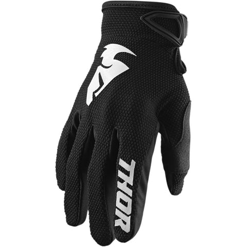 Thor Kids Sector Black White Motocross Gloves