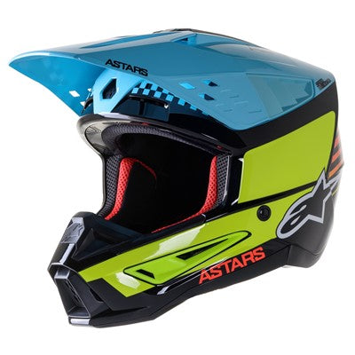 Alpinestars Helmet SM5 Supertech Speed Black Yellow Flo Blue Gloss Helmet