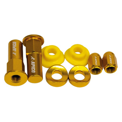 Apico Factory Anodised Wheel Bling Pack - Yellow/Gold