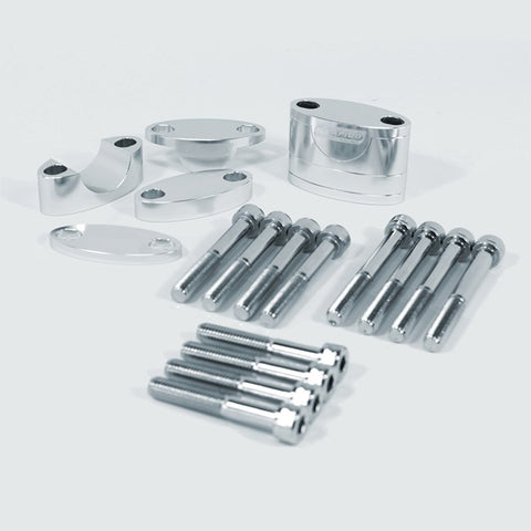 Apico Universal Handlebar Riser Kit 22.2mm Silver