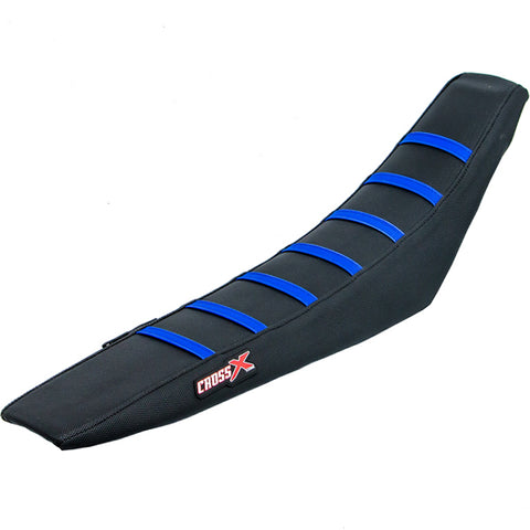 CrossX Stripe Husqvarna Black Black Blue Ribbed Seat Cover