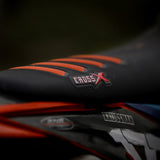 CrossX Stripe Yamaha Black Ribbed Seat Cover