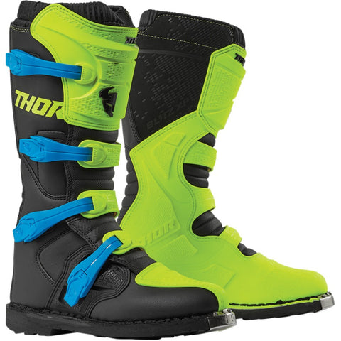 Thor Blitz XP Flo Green Black Motocross Boots