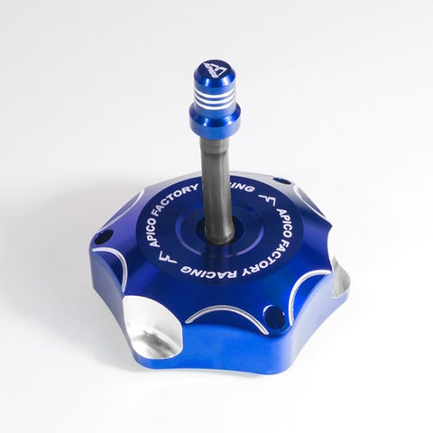 Apico Alloy Fuel Cap with Breather Pipe - Yamaha - Blue
