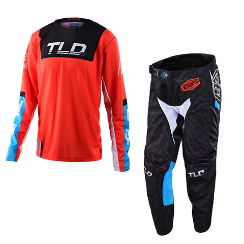 Troy Lee Designs GP Youth Fractura Orange Black Kit Combo