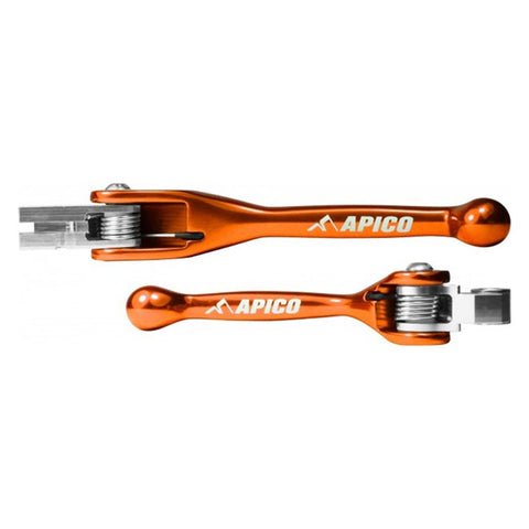 Apico Flexi FoldBack Brake & Clutch Lever Set - Orange KTM