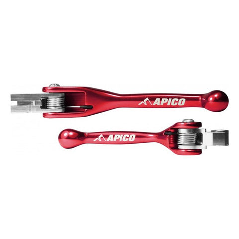 Apico Flexi FoldBack Brake & Clutch Lever Set - Red Honda
