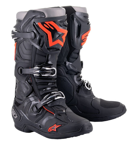 Alpinestars Tech 10 Motocross Boots Black Red Fluo