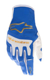 Alpinestars Techstar Ucla Blue Brushed Gold Gloves