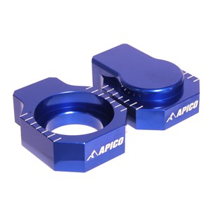 Apico Aluminium Sherco Axle Blocks - Blue