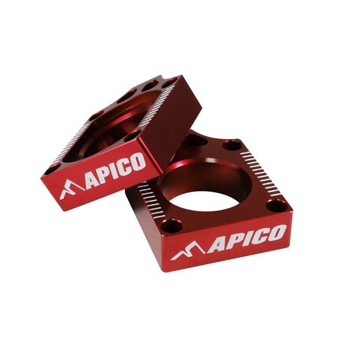 Apico Aluminium Axle Blocks - Suzuki - Red