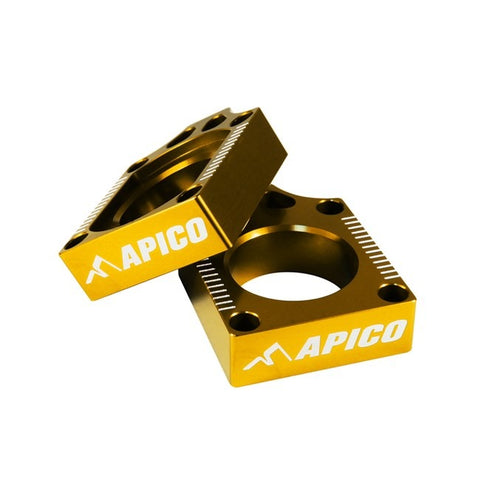 Apico Aluminium  Axle Blocks - Suzuki - Gold