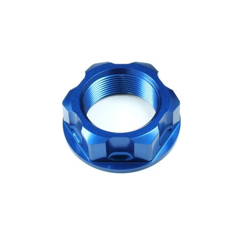 Apico Aluminium Steering Stem Nut - Yamaha - Blue
