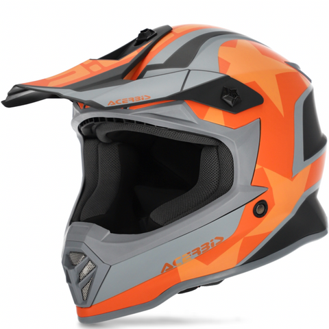 Acerbis Steel Kids Motocross Helmet - Orange Black