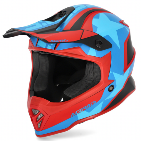 Acerbis Steel Kids Motocross Helmet - Red Blue