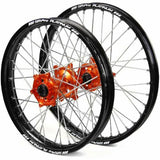 SM Pro Junior Motocross Wheels - KTM Orange Black Silver