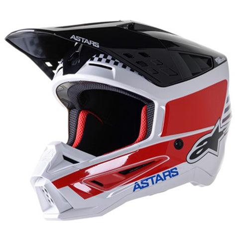Alpinestars Helmet SM5 Supertech Speed White Dark Blue Red Gloss Helmet