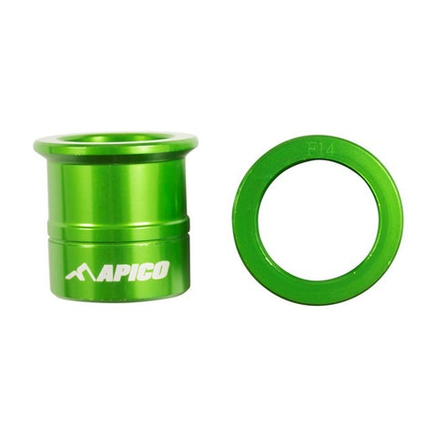 Apico Kawasaki Front Aluminium Wheel Spacers Green