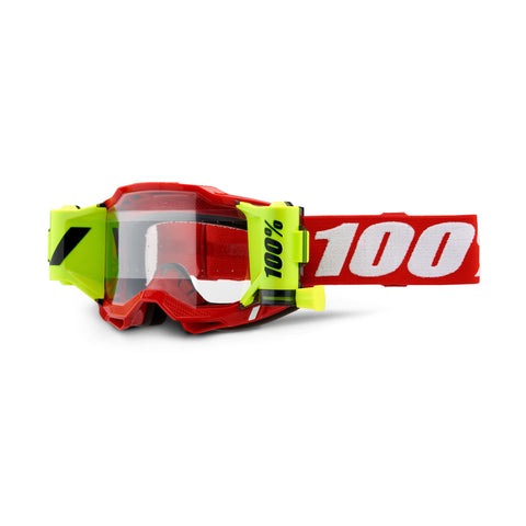 100% Accuri 2 Forecast Goggle Neon Red Clear Lens