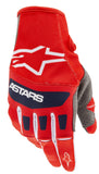 Alpinestars Techstar Bright Red White Dark Blue Gloves