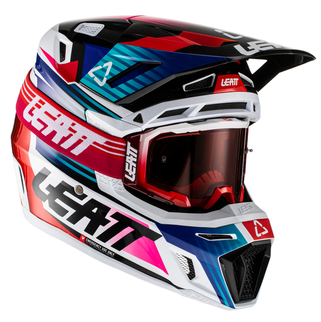 Leatt moto 8.5 Royal blanc-bleu-rose-rouge casque pour adultes Motocross -  RM Motosport